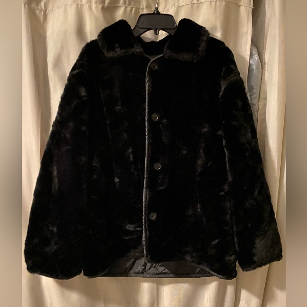 White Stag Black Fluffy Jacket